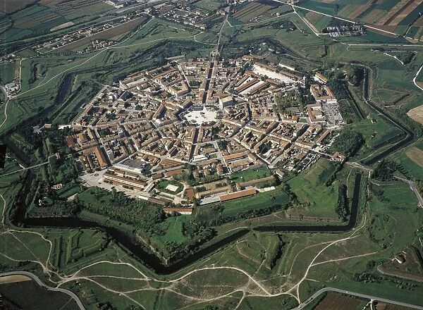 Italy, Friuli-Venezia Giulia Region, Province of Udine, Aerial view of Palmanova