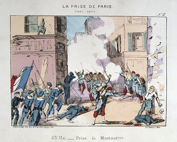 Paris Commune 26 March-28 May 1871. The Bloody Week: Retaking of Monmartre by the Versailles