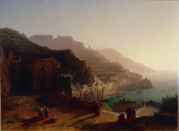 View of Amalfi and the Amalfi Coast, by Thomas Ender, oil on canvas