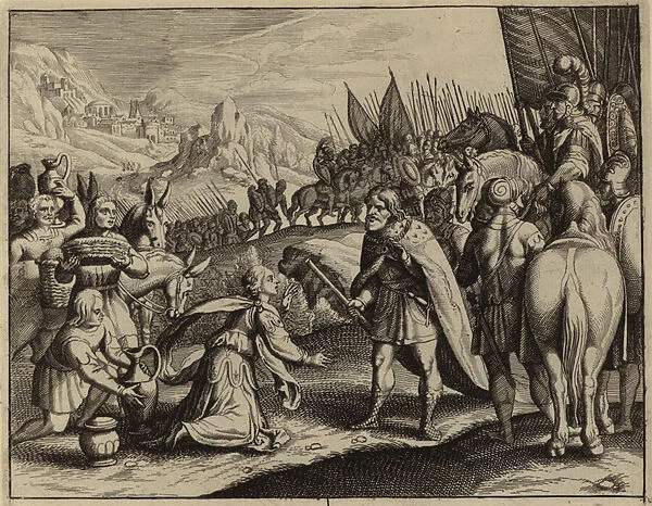 Abigail placating David (engraving)