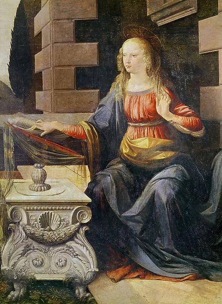 The Annunciation (detail of the Virgin), c. 1472-1475 (oil on wood)