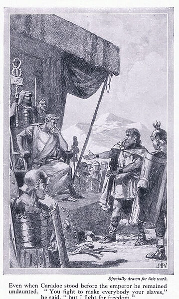 Caradoc stood before the emperor AD 43, c. 1950 (litho)
