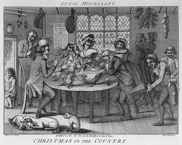 Christmas in the Country, engraved by Inigo Barlow, 1791 (engraving)
