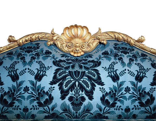 A George III giltwood sofa, 1765 (beech & damask)