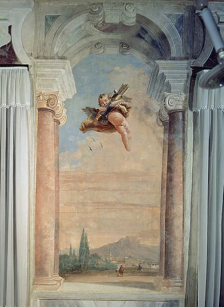 Landscape with Cupid, from the Foresteria (Guesthouse) 1757 (fresco)
