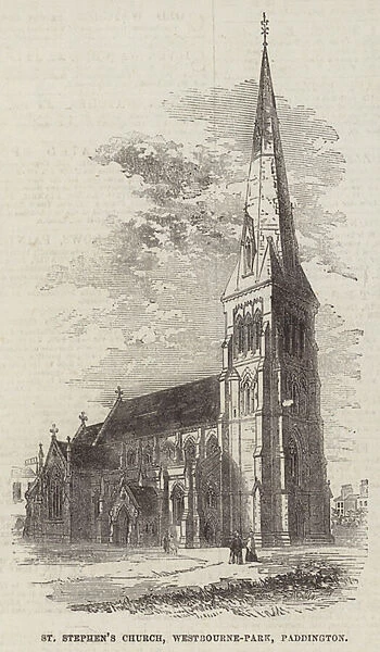 St Stephens Church, Westbourne-Park, Paddington (engraving)