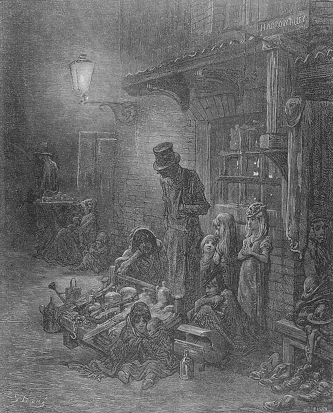 Wentworth Street, Whitechapel, from London: A Pilgrimage by William Blanchard Jerrold