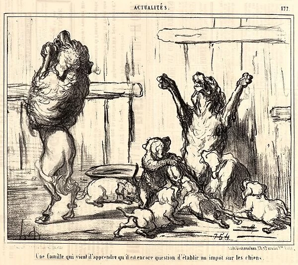 Honore Daumier (French, 1808 - 1879). Une famille qui vient d apprendre qu il