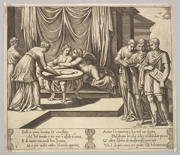 Plate 8 Psyche seated table attended invisible servants