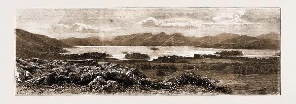 The Proposed Railway in the Lake District, Uk, 1883: Derwentwater from the Castle Hill