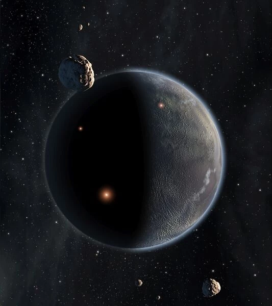 Artists concept of an Earth-like planet rich in carbon and dry
