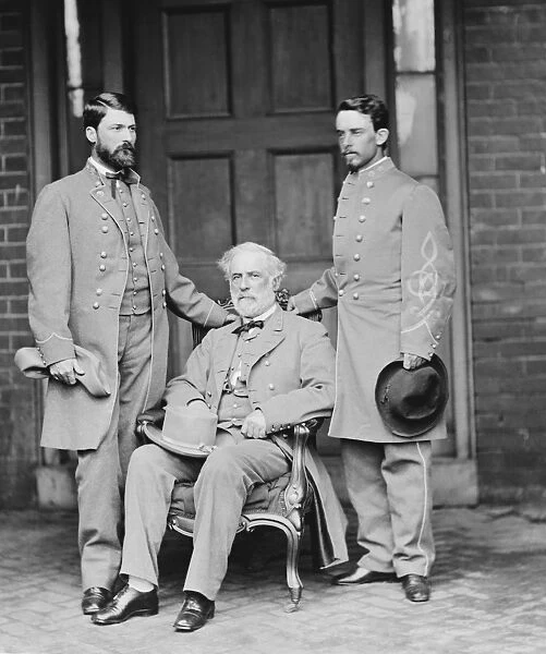Robert E. Lee with eldest son and aide