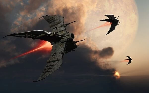 Star Fighters on a routine space patrol