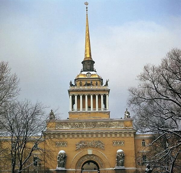 Admiralty building in St Petersburg, 19th century. Artist: Andreyan Zakharov
