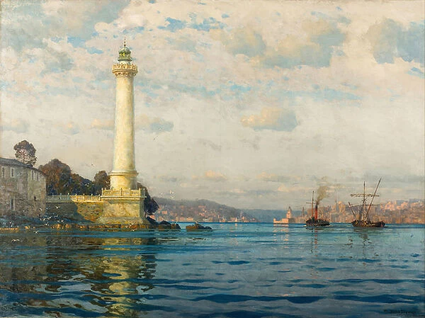 Ahirkapi Feneri Lighthouse, Early 20th cen Artist: Diemer, Michael Zeno (1867-1939)