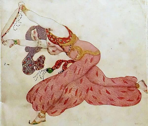 Almee. Costume design for the ballet Sheherazade by N. Rimsky-Korsakov, 1910. Artist: Bakst, Leon (1866-1924)