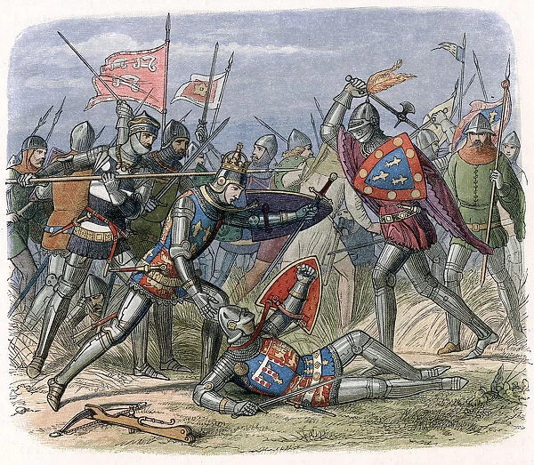 Battle of Crecy, France, August 1346 (1864)