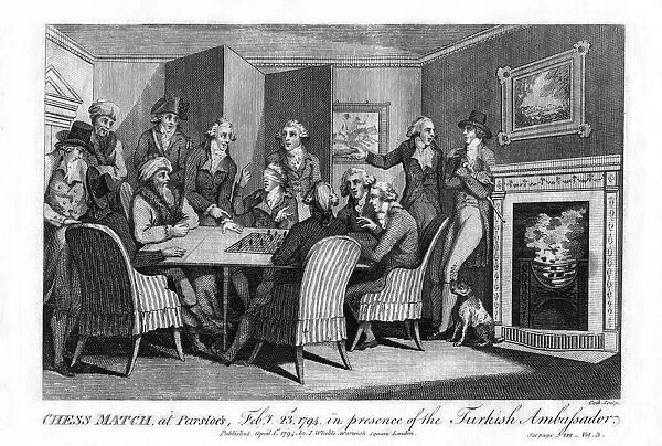 Chess match, at Parsloes, Febuary 23rd, 1794, in the presence of the Turkish Ambassador, 1794. Artist: Cook