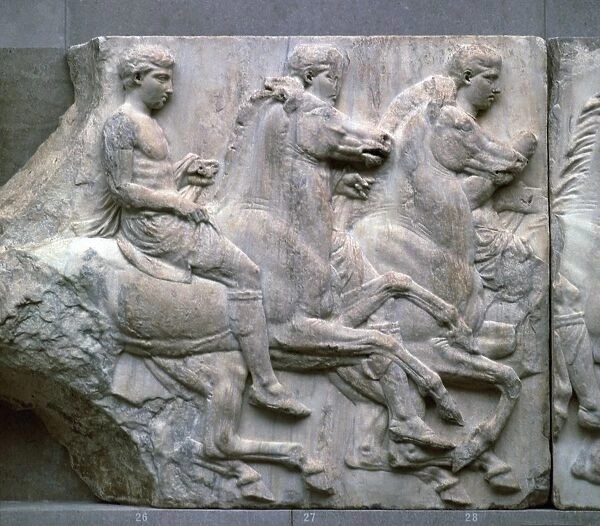 Part of the frieze on the Parthenon, 5th century BC