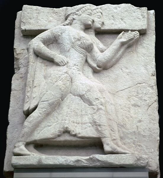 Greek metope of Artemis and Apollo