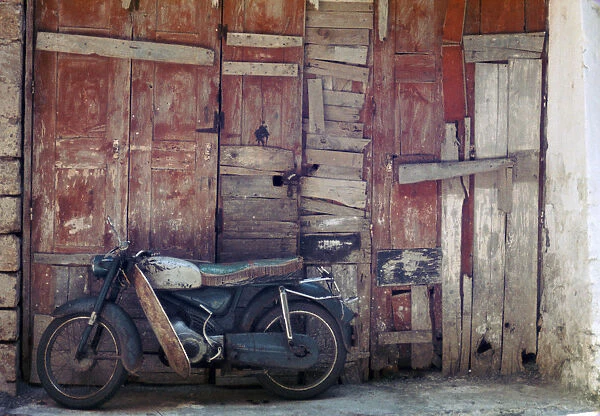 Motorcycle in the street in Khania