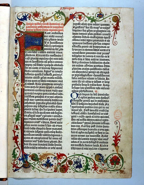 Page from a Gutenberg Bible, 1455. Artist: Johannes Gutenberg