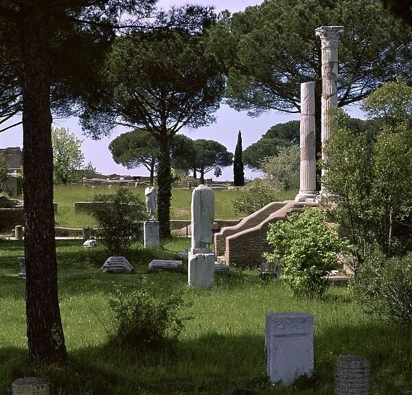 Remains of the temple of Ceres in the Roman port of Ostia, 1st century