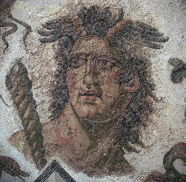 Detail of a Roman mosaic showing one of the four winds, 3rd century
