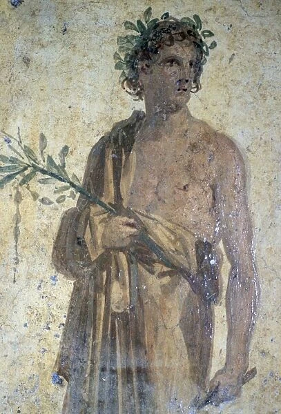 Roman wall-painting of a poet from Stabiae near Pompeii, buried in the eruption of Vesuvius