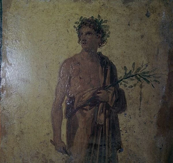 Detail of a Roman wall-painting showing a poet, 1st century