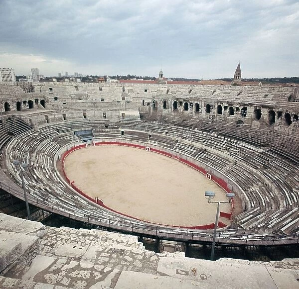 The ruins of a Roman arena in France, 2nd century BC