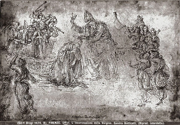 The Coronation of the Virgin; drawing by Sandro Botticelli. Gabinetto dei Disegni e delle Stampe, Uffizi Gallery, Florence