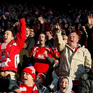 Bristol City Fans Cheer at Wembley Stadium during the Johnstones Paint Trophy Final against Walsall, 2015