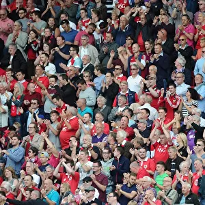Passionate Bristol City Fans at Ashton Gate during Sky Bet Championship Match against Brentford (15/08/2015)