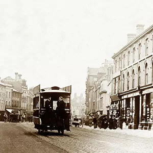Horse tram, Broad Street, Reading, Victorian period