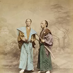 Two Japanese men, possibly samurai, full-length studio portr