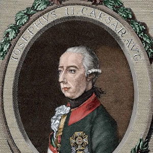 Joseph II (1741-1790). Engraving. Colored