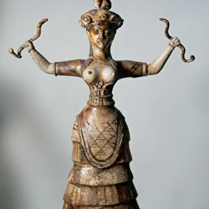 Minoan Art. Crete. The younger snake goddess, from the palac