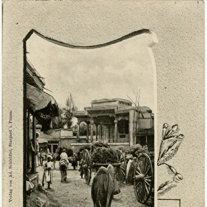 Tashkent, Uzbekistan - Street Scene with Arba Carts