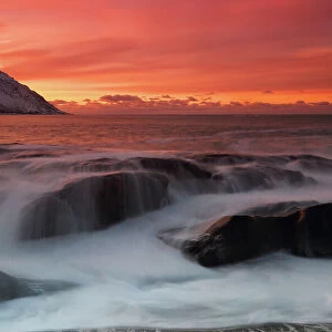 Sunset, Tungeneset, Senja, Troms og Finnmark, north west Norway, Scandinavia, Europe