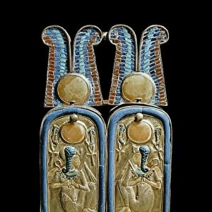 Unguent box in the shape of a double cartouche, from the tomb of the pharaoh Tutankhamun