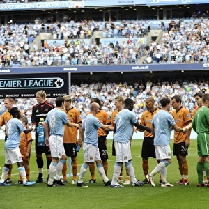 Pre-Game Camaraderie: Manchester City and Wolverhampton Wanderers at Etihad Stadium (22/8/09)