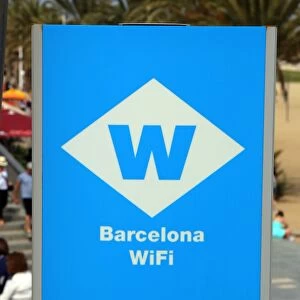 Barcelona WiFi sign, Barcelona, Spain