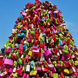 Locks of Love padlocks at N Seoul Tower, Namsan in Seoul, Korea