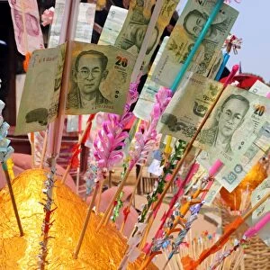 Money gift offering at Wat Phan Tao Temple in Chiang Mai, Thailand