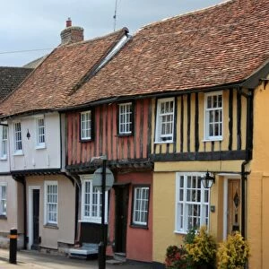 Coloured houses at Saffron Walden, Essex, UK
