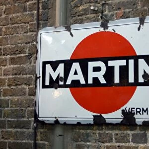 Old metal Martini sign at Spitalfields Market, London