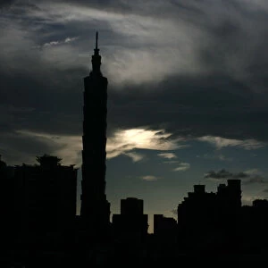 Silhouette of Taipei city and 101, Taiwan