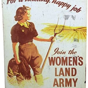 Womens land army vintage recruitment poster