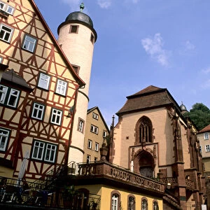 Germany Wertheim Colorful Old Town by Rhine River